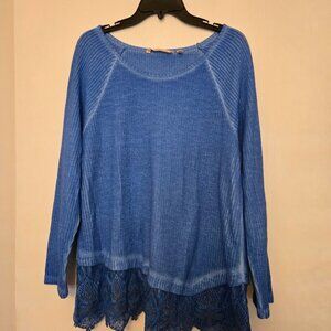 Soft Surroundings cotton blend long tunic with lace hem. Size XLP‎